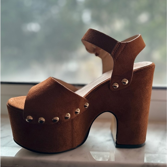 Truffle Collection Cognac Suede Platform(6.5) - Picture 3 of 8